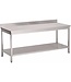 Werktafel RVS met onderschap en achteropstand - gelast - 88(H)x70x60cm