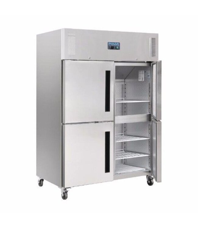 Gastro koelkast | Gedeelde dubbele deuren | 1200L | (H)201x(B)134x(D)80cm