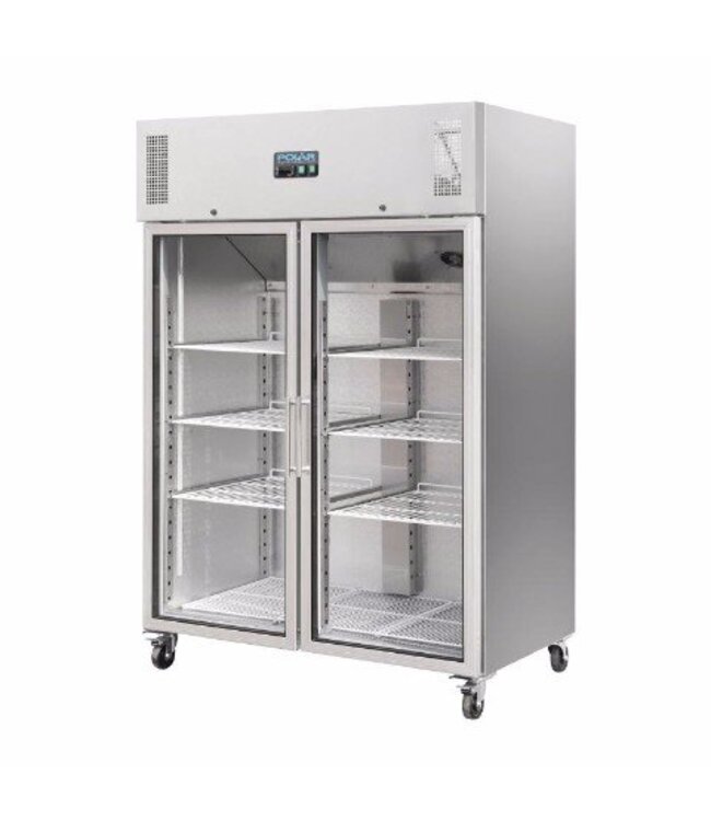 Gastro koelkast glazen deur | Dubbel | 1200L | (H)201x(B)134x(D)80cm