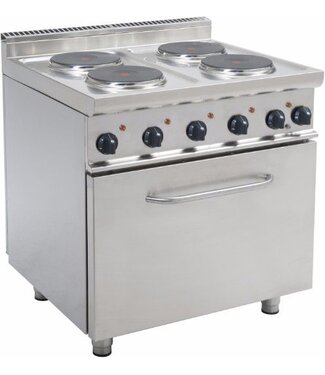 Casta Staande elektrische kookplaat 4 platen - met oven - E7/CUET4LE