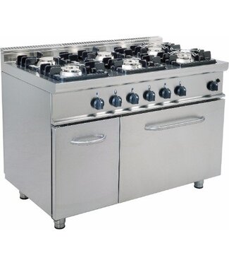 Casta Gasfornuis 6 pits met gas oven - E7/KUPG6LN