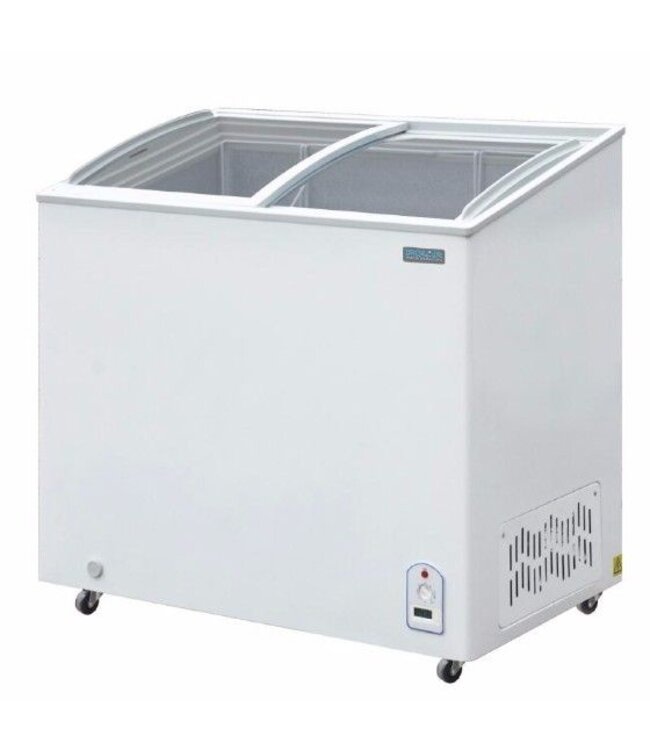Vrieskist met glazen display schuifdeksel | 200L | (H)92x(B)95,3x(D)55,3cm