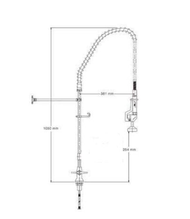 Voorspoeldouche | tafelmodel | enkelgats | 1/2" aansluiting