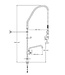 Voorspoeldouche | tafelmodel | enkelgats | met tussenkraan | 1/2" aansluiting