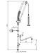 Voorspoeldouche pomp | tafelmodel | enkelgats | 1/2" aansluiting | draaiknop