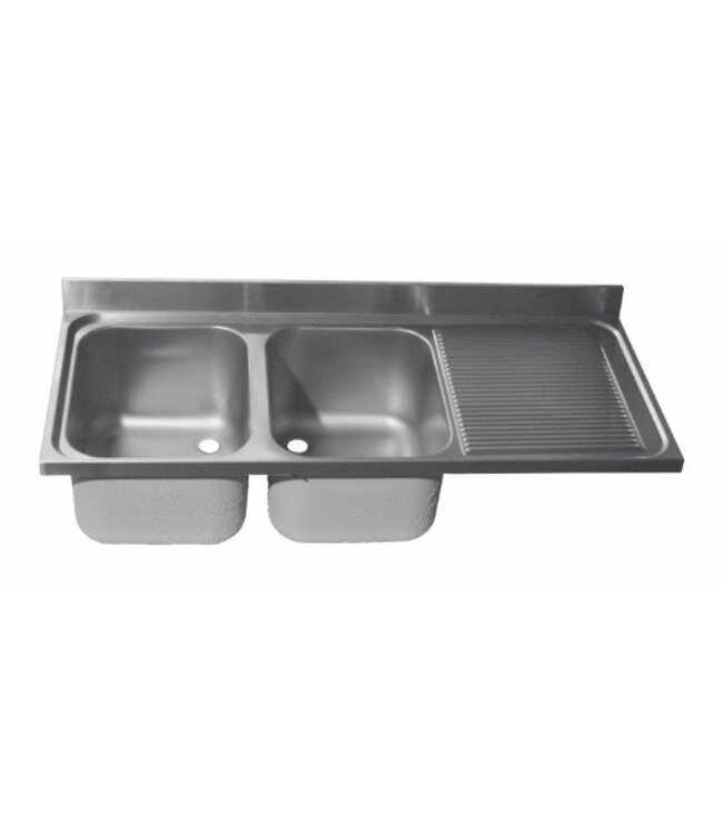 Spoeltafelblad | dubbele bak links (H)30x(B)40x(D)40 | geheel (B)140x(D)60