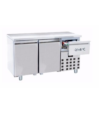 Combisteel Koelwerkbank met 2 deuren en een lade | 281L | (H)85x(B)140x(D)70