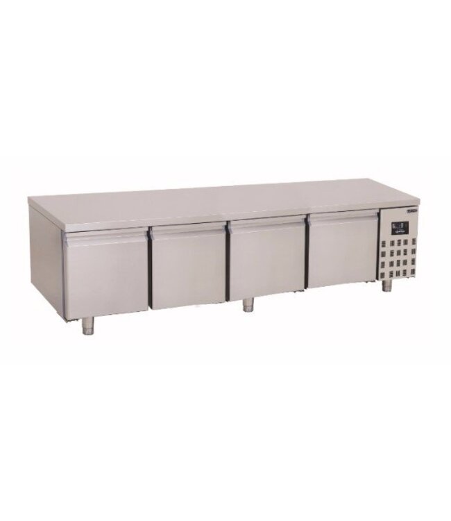 Combisteel Lage koelwerkbank Pro Line | 4 deurs | 360L | (H)60x(B)213x(D)70