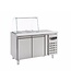 Combisteel Koelwerkbank met glasopstand | 2 deurs | (H)136,5x(B)136x(D)70