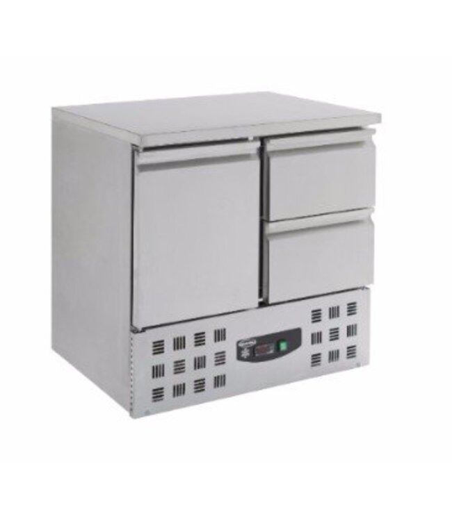 Combisteel Koelwerkbank Compact Line | 1 deur en 2 lades | (H)87,5x(B)90x(D)70