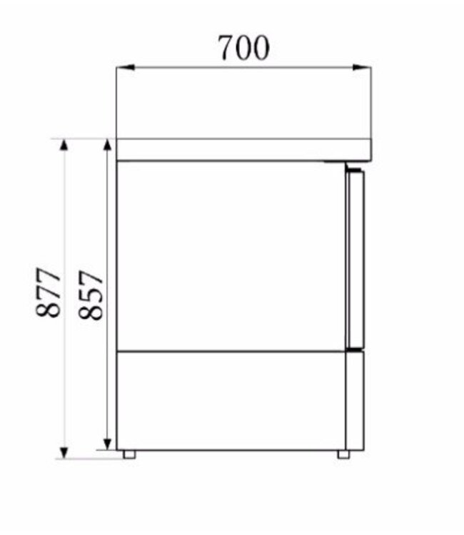 Koelwerkbank Compact Line | 2 Lades | (H)87,5x(B)43,5x(D)70cm