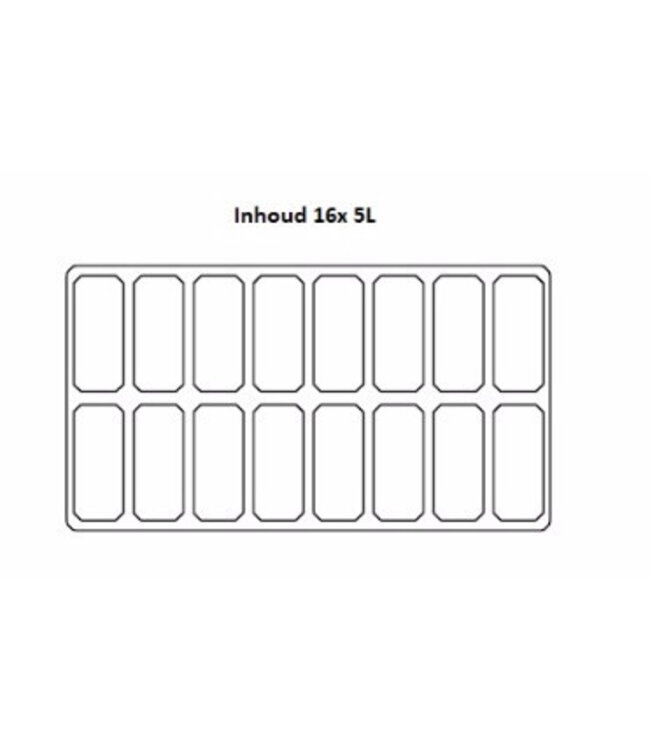 Schepijsvitrine Hawai | 16x 5L | (H)133,5x(B)159,5x(D)119,5