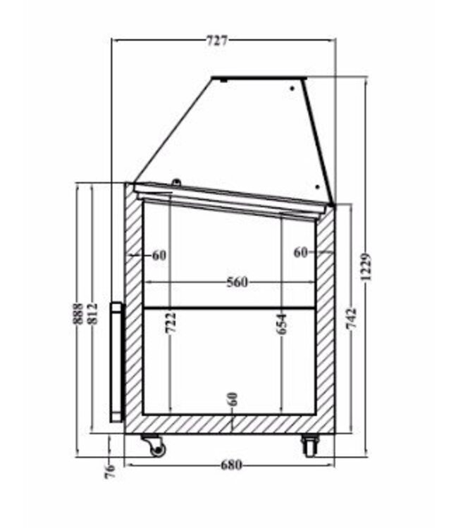 Schepijsvitrine Tenerife | 10x 5L | (H)122,9x(B)143,9x(D)72,7