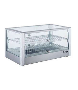 Combisteel Warmhoudvitrine | vierkant | 80L | (H)37,6x(B)70x(D)36,1