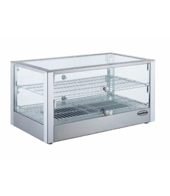 Warmhoudvitrine | vierkant | 80L | (H)37,6x(B)70x(D)36,1