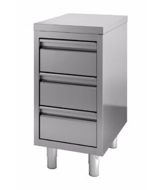 Werktafel RVS | 3 lades | (H)85x(B)40x(D)70