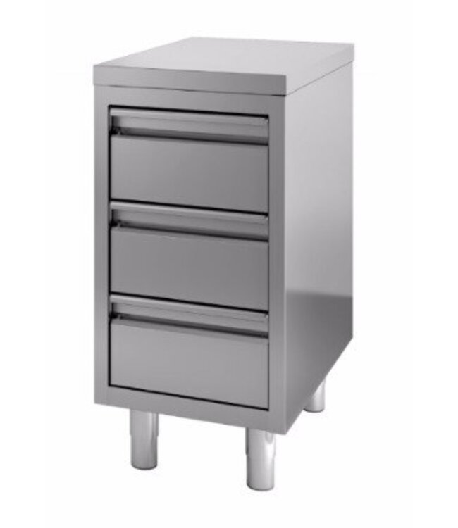 Werktafel RVS | 3 lades | (H)85x(B)60x(D)70