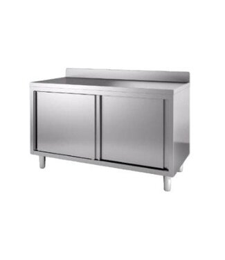 Werktafel met deuren en achteropstand | Chef Line | (H)85x(B)120x(D)60
