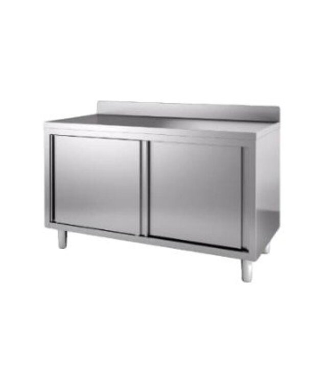 Werktafel met deuren en achteropstand | Chef Line | (H)85x(B)120x(D)60