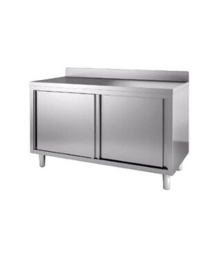 Werktafel met deuren en achteropstand | Chef Line | (H)85x(B)160x(D)60