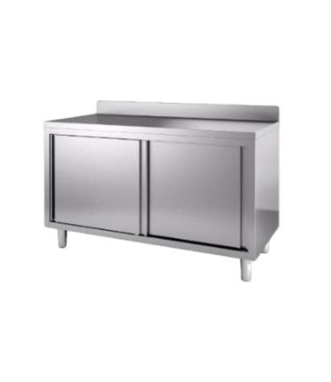 Werktafel met deuren en achteropstand | Chef Line | (H)85x(B)100x(D)70