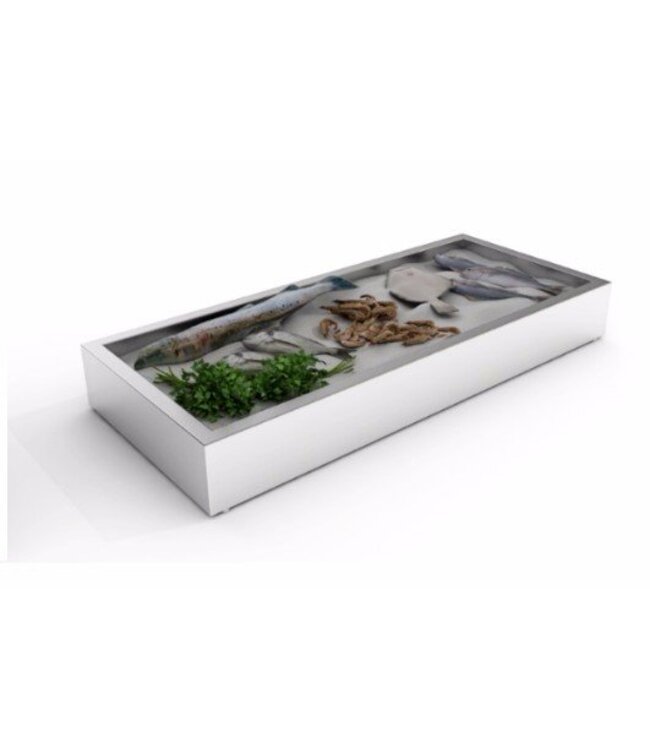 RVS crushed ice bak | 4/1GN | (H)170x(B)1362x(D)590