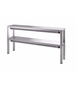 RVS verwarmde étagère  dubbel | Chef Line | (H)65x(B)180x(D)30