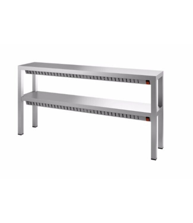 RVS verwarmde étagère  dubbel | Chef Line | (H)65x(B)180x(D)30