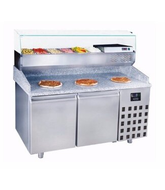 Combisteel Pizzawerkbank | 2 deurs | Pro Line | (H)108x(B)155x(D)80