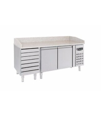 Combisteel Pizzawerkbank | Standard Line | 2 deurs en 7 lades | (H)100x(B)202,5x(D)80