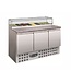 Combisteel Pizzawerkbank 3-deurs | met glasopzet | Compact Line | (H)118x(B)136,8x(D)70