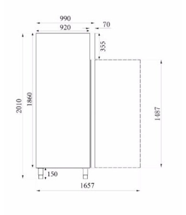 Bakkersvrieskast | Standard Line | 737L | (H)201x(B)74x(D)99