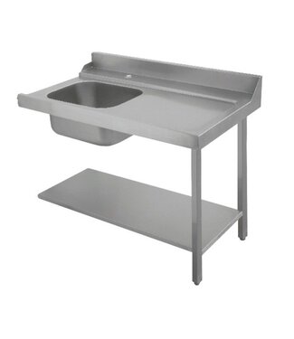 Bartscher RVS Aanvoertafel Bartscher Rechts met spoelbak - 120cm