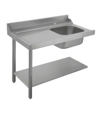 Bartscher RVS Aanvoertafel Bartscher Links met spoelbak - 120cm