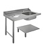 Bartscher RVS Aanvoertafel Bartscher Links met spoelbak en afvalkoker - 120cm
