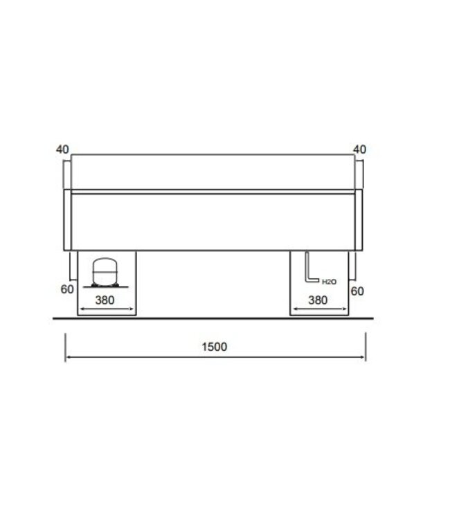 Vis en vlees koeltoonbank Saigon | (H)117,5x(B)150x(D)120cm
