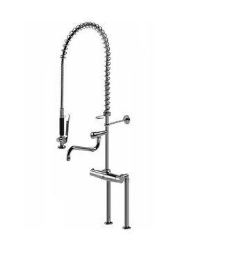 Echtermann Voorspoeldouche EURO | tafelmodel | dubbelgats 150mm | 1/2" aansluiting | met thermostaat