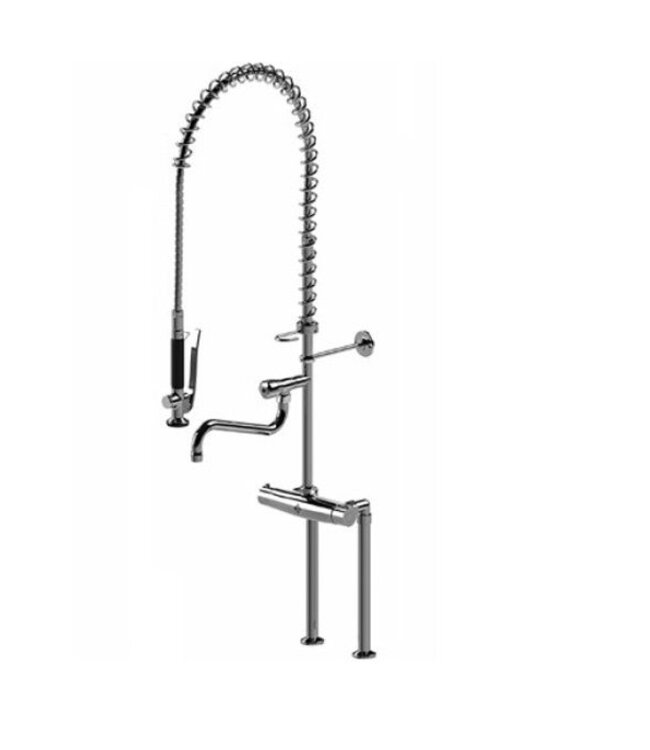 Voorspoeldouche EURO | tafelmodel | dubbelgats 150mm | 1/2" aansluiting | met thermostaat