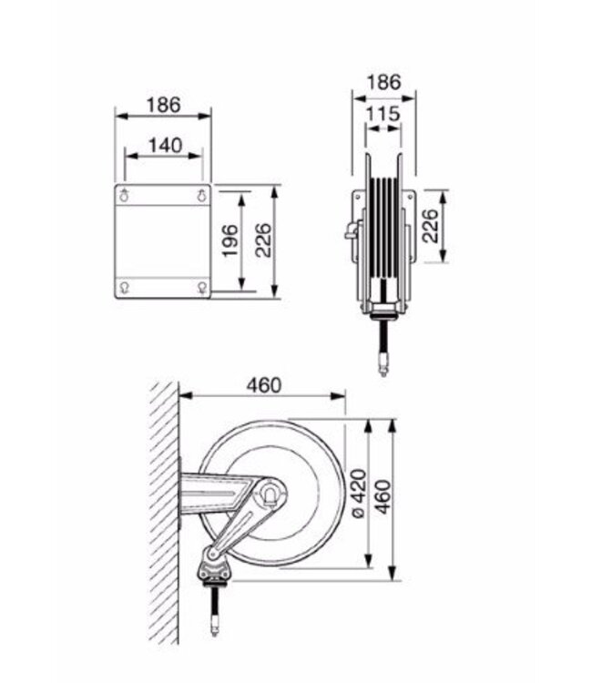RVS Slanghaspel horeca en levensmiddelen | 15 meter