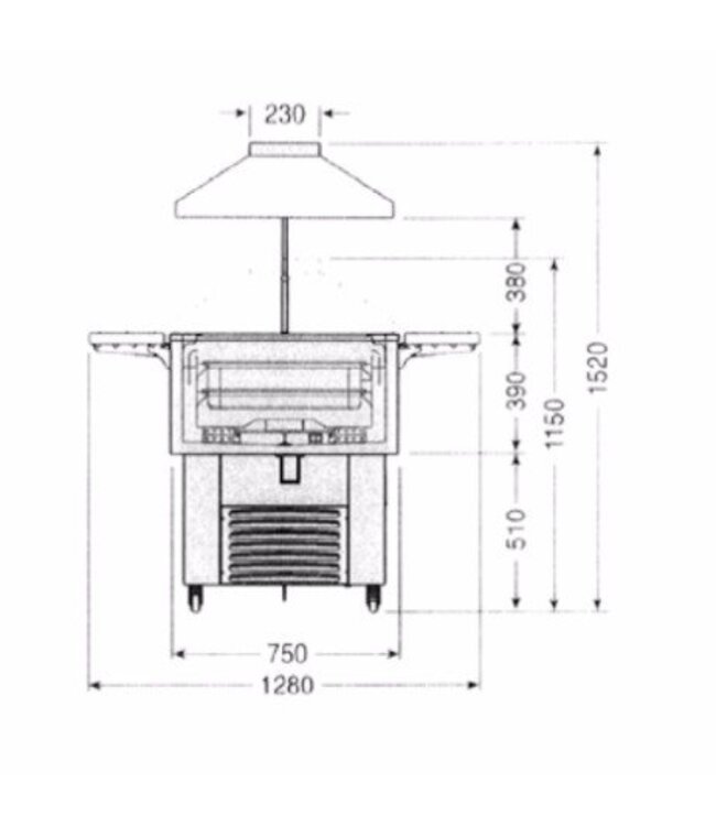 Saladebar Isola 6 M INOX UM | RVS | 6x 1/1GN | LED verlichting
