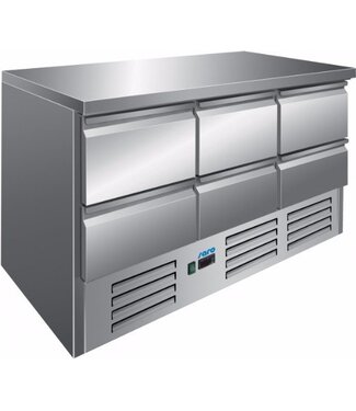 Saro Gekoelde werkbank | Vivia S 903 s/s Top 6x 1/2 | 6 lades | (H)87x(B)136,8x(D)70