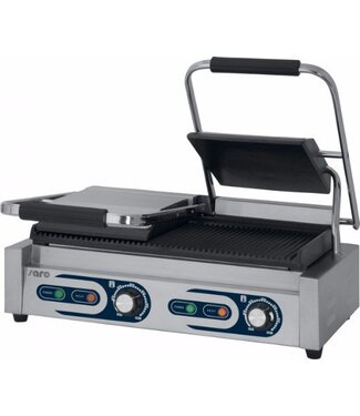 Saro Contactgrill dubbel | Saro PG2 | geribbeld | 3,6kW | (H)19x(B)58x(D)41