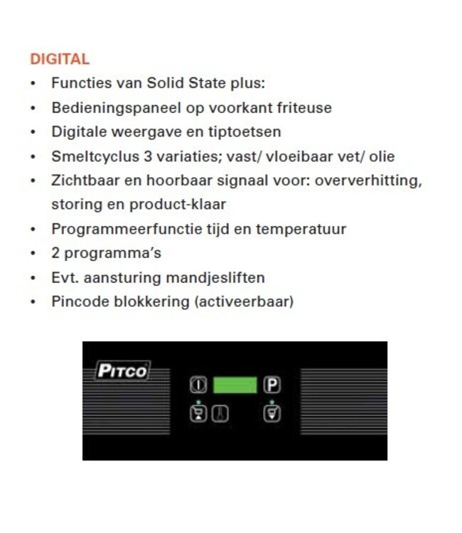 Friteuse elektrisch | SE14S Digital | 17kW | Olie 18-23kg | 60kg/u | (H)86,4x(B)39,7x(D)87,3