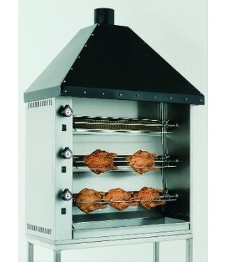 Ubert Rotisserie met schoorsteenkap | ÖGG 3G | op gas | 3 spiezen