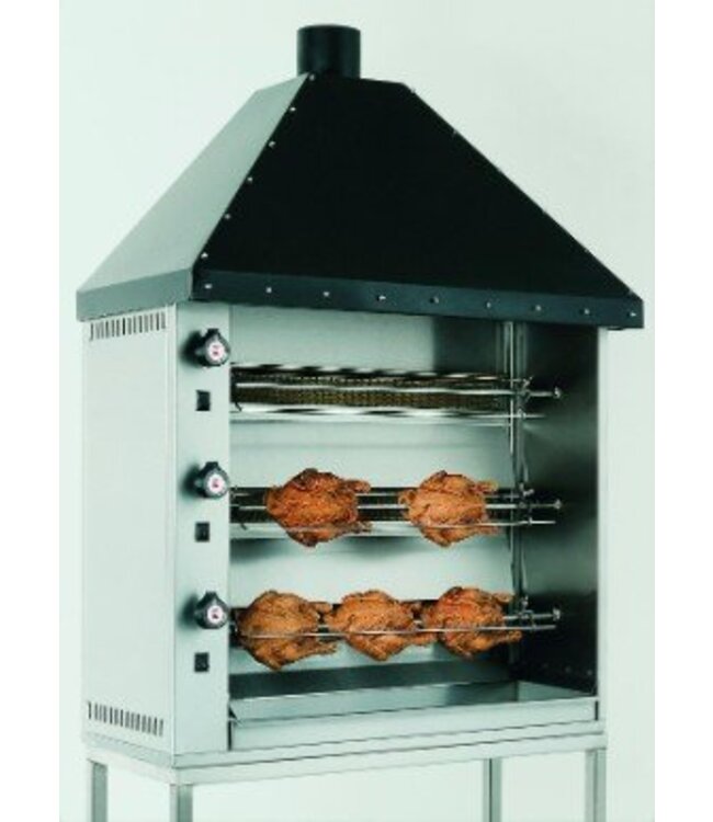 Ubert Rotisserie met schoorsteenkap | ÖGG 3G | op gas | 3 spiezen