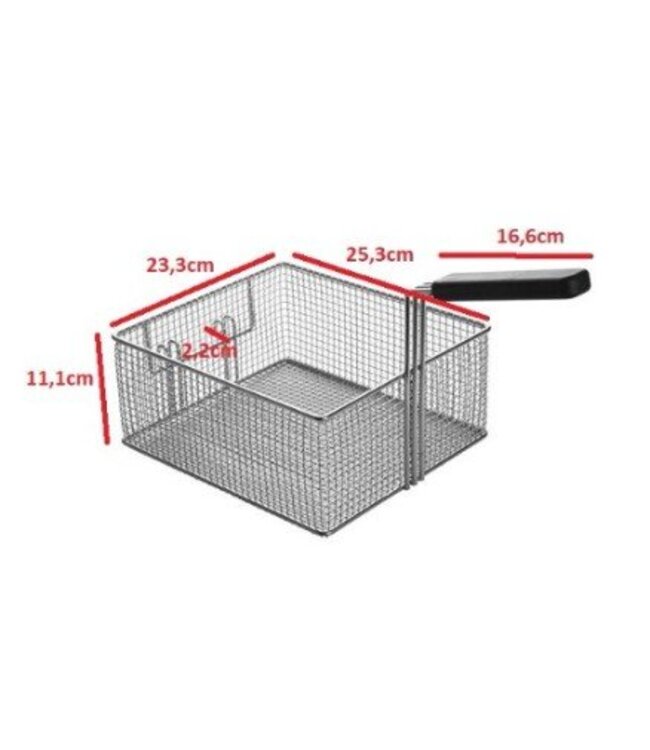 Losse frituurmand vierkant - 8 liter - 25,3 x 23,3 x (H) 11,1cm