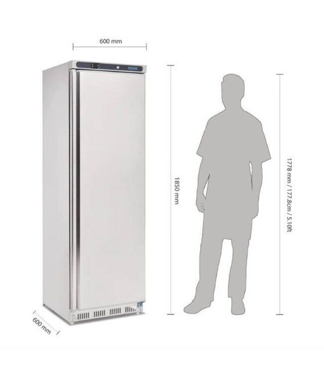 Vrieskast RVS | 365L | (H)185x60x60cm