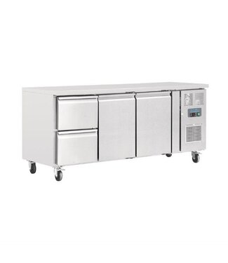 Polar Koelwerkbank RVS | 2 deurs 2 lades | 417L | (H)86x(B)179,5x(D)70