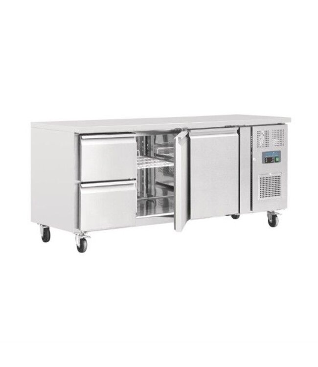 Koelwerkbank RVS | 2 Deurs 2 lades | 417L | (H)86x(B)179,5x(D)70cm