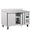 Polar Koelwerkbank RVS | 2 deurs | spatrand | 282L | (H)96x(B)136x(D)70